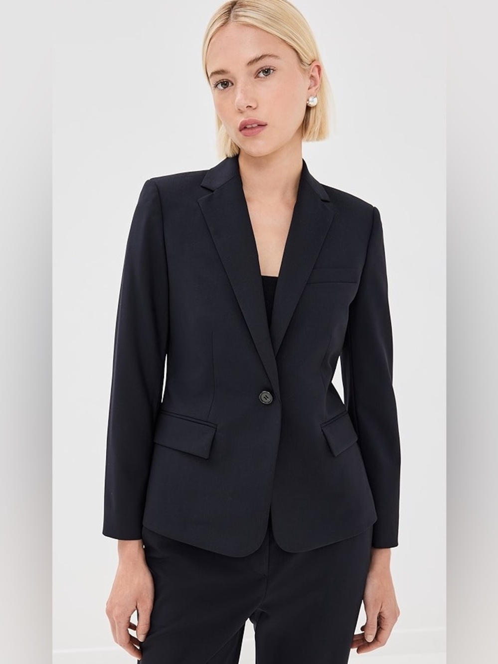 Theory Wool Blend Black Tailored Blazer